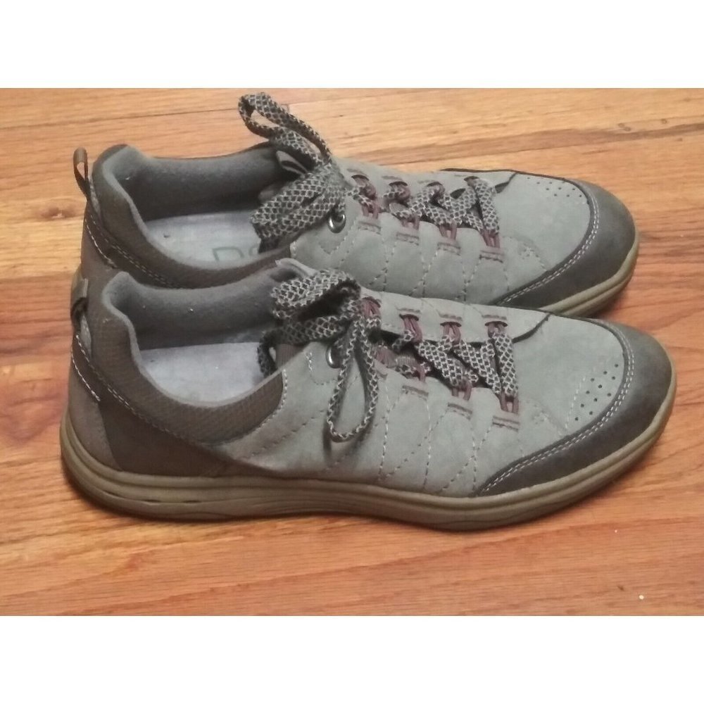 Earth Origins Sneakers Lace-Up Womens 9M Comfort walking Shoes Grey Brown SUEDE - Picture 1 of 9